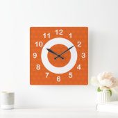 Hartlijnen-Tangerine Vierkante Klok (Huis)