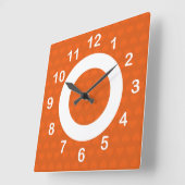 Hartlijnen-Tangerine Vierkante Klok (Hoek)