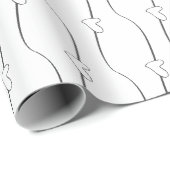 Hartlink op wit donkergrijs bruiloft Verloving Cadeaupapier (Rol Hoek)