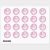 Hartlint Borstkankerbewustzijnsontwerp Ronde Sticker (Vel)