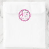 Hartlint Borstkankerbewustzijnsontwerp Ronde Sticker (Tas)