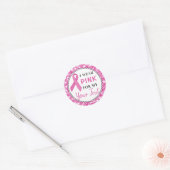 Hartlint Borstkankerbewustzijnsontwerp Ronde Sticker (Envelop)