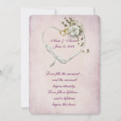 Hartlint en trouwringen op roze grond kaart (Voorkant)