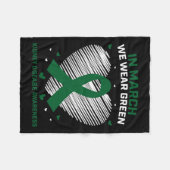 Hartlint In maart Draag we groene nierziekte Fleece Deken (Voorkant (Horizontaal))