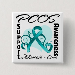 Hartlint - PCOS-bewustzijn Vierkante Button 5,1 Cm