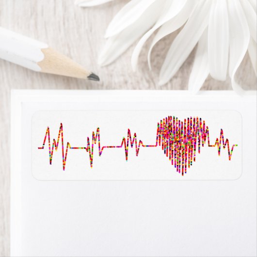 Hartmonitor; kleurrijk EKG Etiket (Insitu)