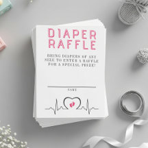 Hartmonitor Roze Baby Shower Luier Raffle