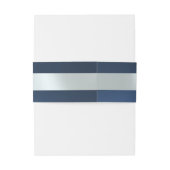 Hartmonogram - Blauw/Zilver Uitnodigingen Wikkel (Achterkant Voorbeeld)