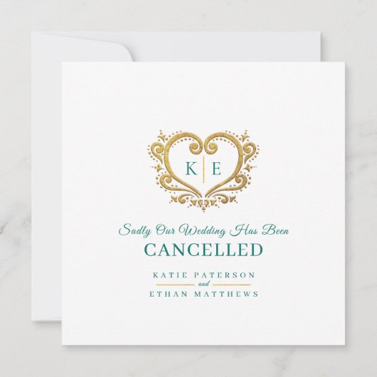 Hartmonogram geannuleerd bruiloft liefde patiënt g aankondiging (Achterkant)