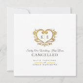 Hartmonogram geannuleerd trouwliefde patiënt bruin aankondiging (Achterkant)