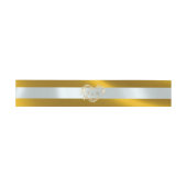 Hartmonogram - Goud/Zilver Uitnodigingen Wikkel (Vlak)
