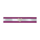 Hartmonogram - Plum/Silver Uitnodigingen Wikkel (Vlak)