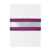 Hartmonogram - Plum/Silver Uitnodigingen Wikkel (Achterkant Voorbeeld)