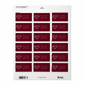 Hartmonogram retouradres - bordeauxrood etiket (Full Sheet)