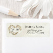 Hartmonogram retouradres - Crème Etiket (Insitu)