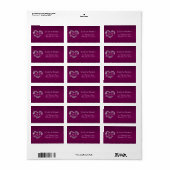 Hartmonogram retouradres - Plum Etiket (Full Sheet)