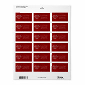 Hartmonogram retouradres - Rood Etiket (Full Sheet)