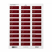 Hartmonogram retouradres - Rood Etiket (Full Sheet)