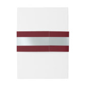 Hartmonogram - Rood/Zilver Uitnodigingen Wikkel (Achterkant Voorbeeld)