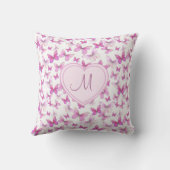 Hartmonogram Roze Vlinder Kussen (Achterkant)