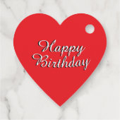 Hartmozaïeksnede. Happy Birthday Gift Label (Achterkant)