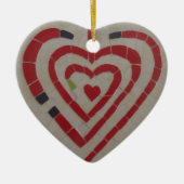 Hartmozaïeksnede. Vrolijk kerstfeest Ornament (Voorkant)