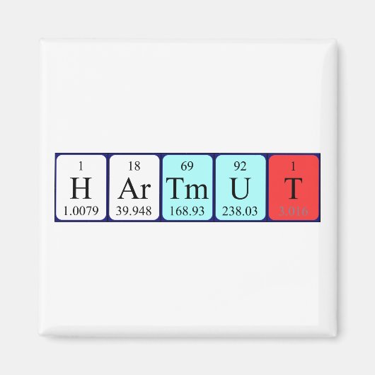 Hartmut periodieke lijstnaam magnet (Voorkant)