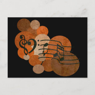Hartmuziek en sinaasappel-/herfstpolka-punten briefkaart