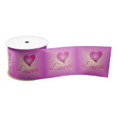 Hartnaam Roze Gepersonaliseerd Satijnen Lint (Spoel)