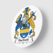 Hartnett Family Crest Ronde Klok (Hoek)