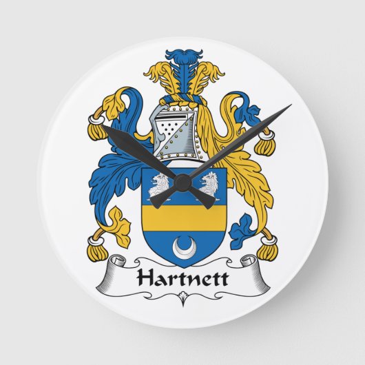 Hartnett Family Crest Ronde Klok (Voorkant)
