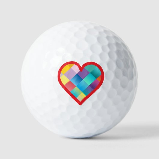 Hartontwerp in meerdere kleuren golfballen (Voorkant)