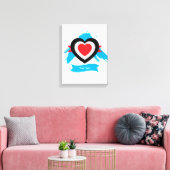 Hartontwerp met aanpasbare tekst canvas afdruk (Insitu (Woonkamer))