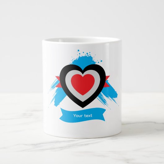 Hartontwerp met aanpasbare tekst grote koffiekop (Voorkant)