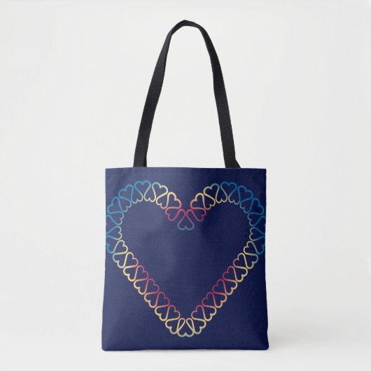 Hartontwerp op schoudertas tote bag (Voorkant)