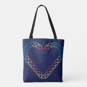 Hartontwerp op schoudertas tote bag (Achterkant)