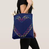 Hartontwerp op schoudertas tote bag (Dichtbij)