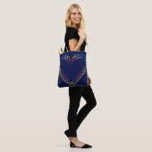 Hartontwerp op schoudertas tote bag (Op model)