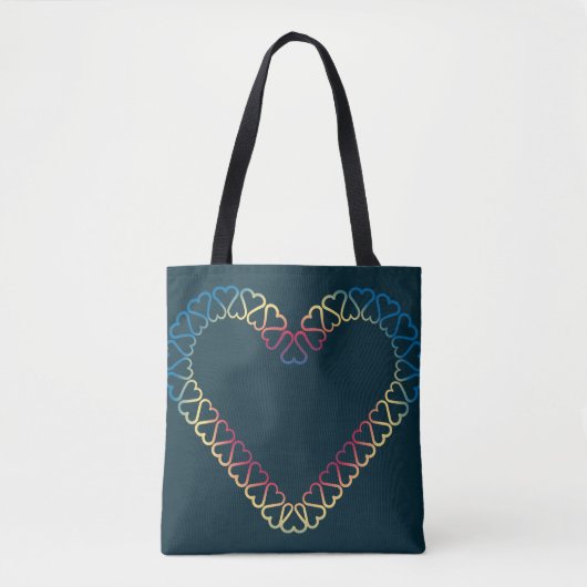 Hartontwerp op schoudertas tote bag (Voorkant)