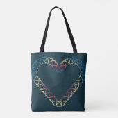 Hartontwerp op schoudertas tote bag (Achterkant)