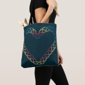Hartontwerp op schoudertas tote bag (Dichtbij)