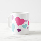 hartontwerp voor iedereen die van harten houdt koffiemok (Voorkant links)