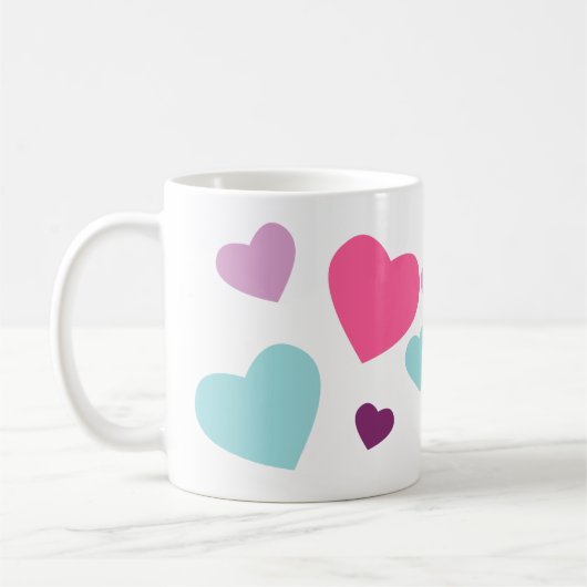 hartontwerp voor iedereen die van harten houdt koffiemok (Links)