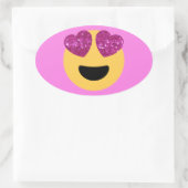 hartoog emoji ovale sticker (Tas)