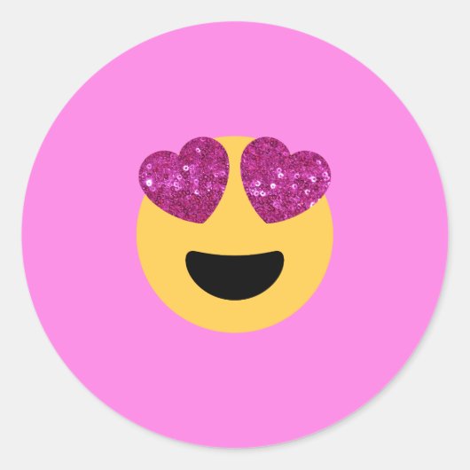 hartoog emoji ronde sticker (Voorkant)