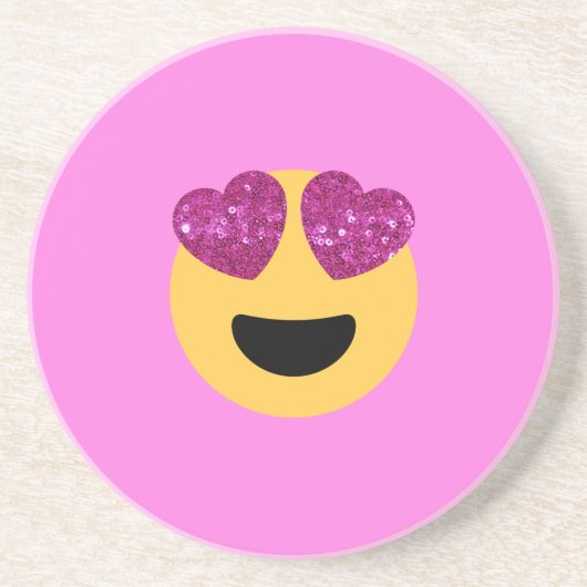 hartoog emoji zandsteen onderzetter (Voorkant)