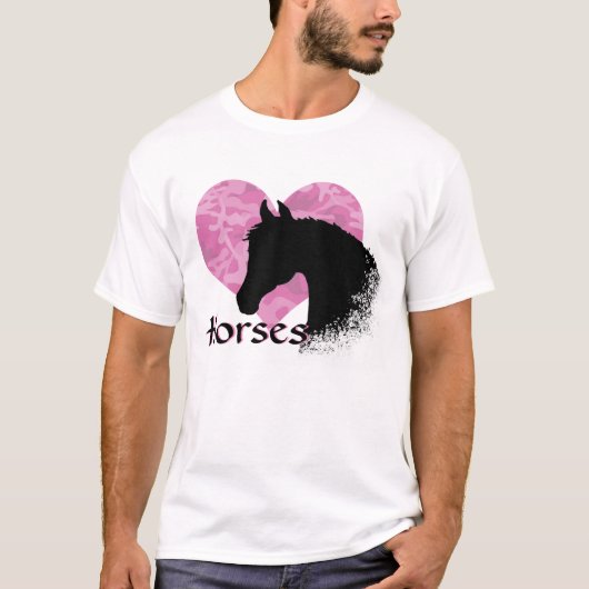Hartpaard III (roze kamo) T-shirt (Voorkant)
