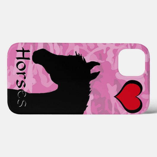 Hartpaard (roze kamo) Case-Mate iPhone case (Achterkant (horizontaal))