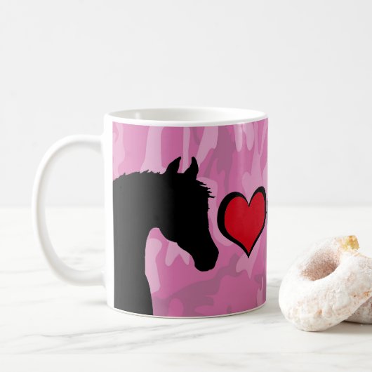 Hartpaard (roze kamo) koffiemok (Met donut)