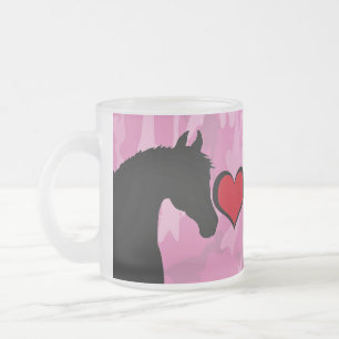 Hartpaard (roze kamo) matglas koffiemok